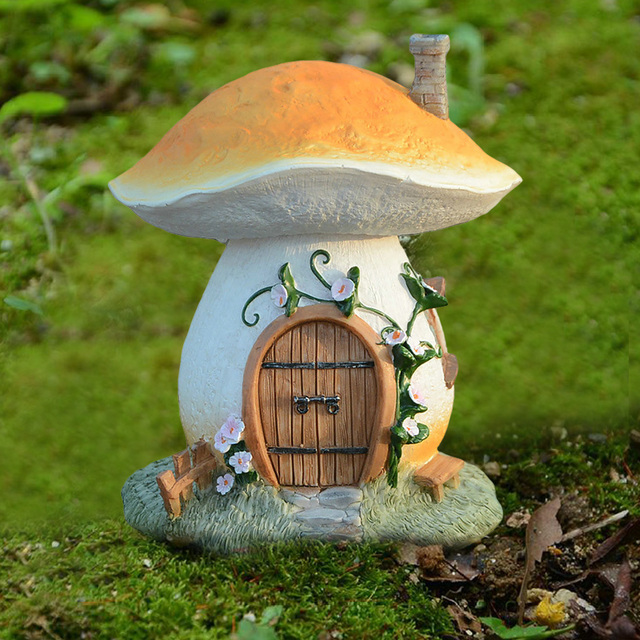 Miniaturowy dom gnoma jako dekoracja ogrodowa - żołądź z kostki z bajki - Wianko - 14