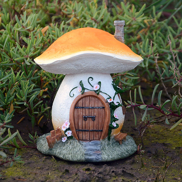 Miniaturowy dom gnoma jako dekoracja ogrodowa - żołądź z kostki z bajki - Wianko - 17