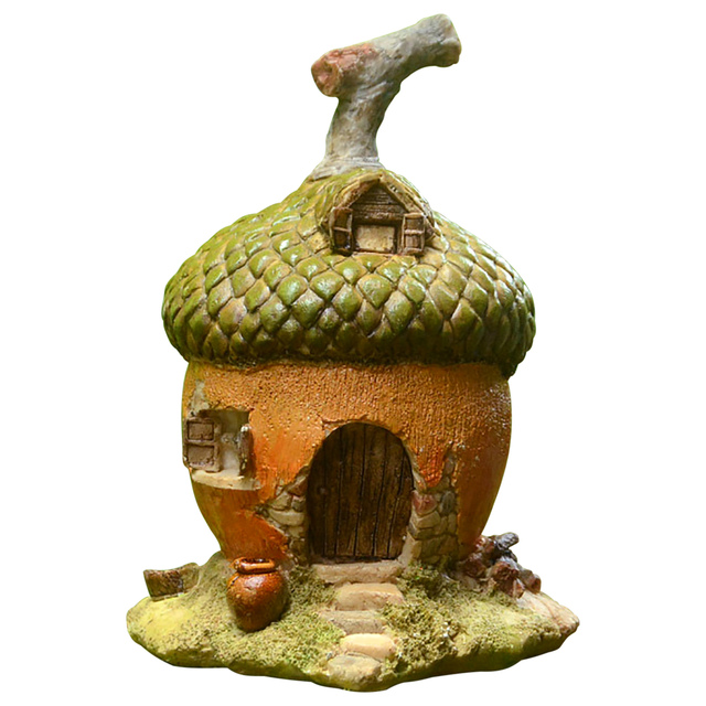 Miniaturowy dom gnoma jako dekoracja ogrodowa - żołądź z kostki z bajki - Wianko - 22