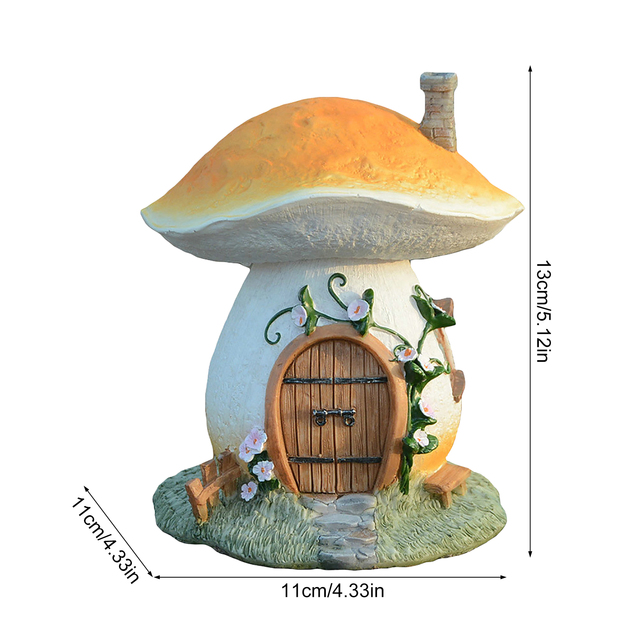 Miniaturowy dom gnoma jako dekoracja ogrodowa - żołądź z kostki z bajki - Wianko - 3