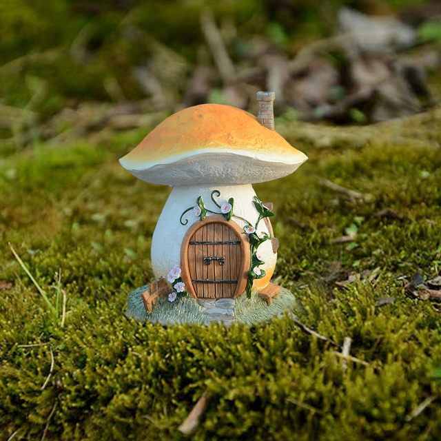 Miniaturowy dom gnoma jako dekoracja ogrodowa - żołądź z kostki z bajki - Wianko - 15