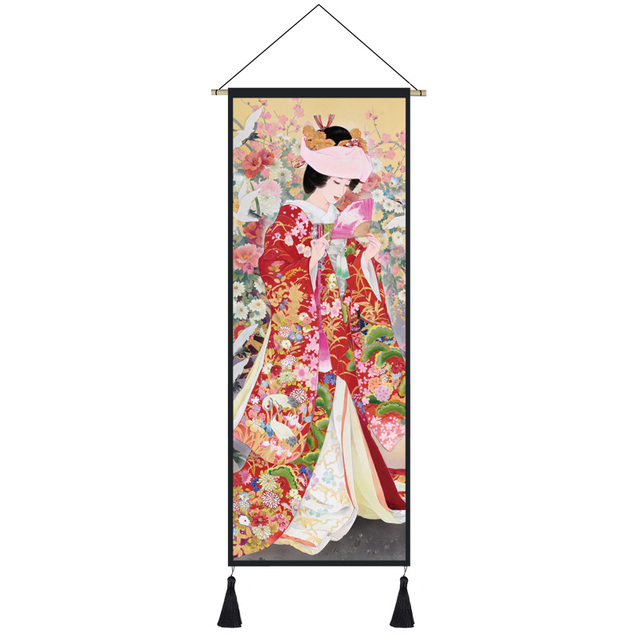 Plakat Retro japońskiej gejszy - styl ukiyo-e, dekoracja ściany w domu - Wianko - 4