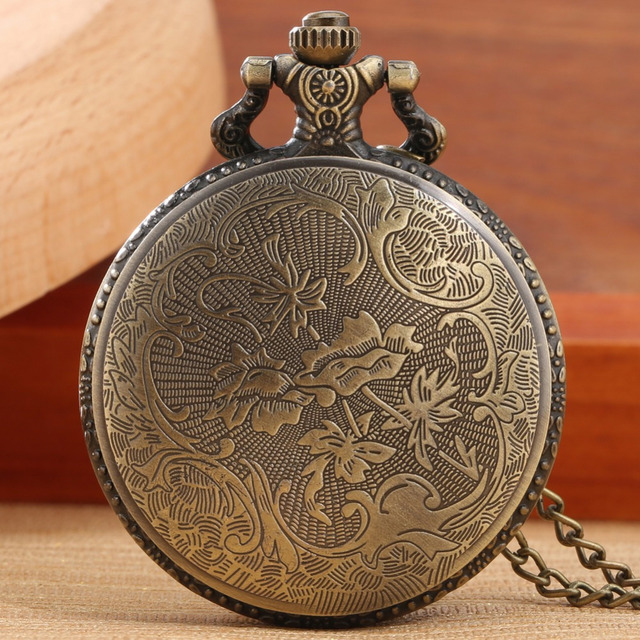 Zegarek kieszonkowy ze szkieletem Steampunk w kształcie brązowych żeberek i ażurową dekoracją - Wianko - 3