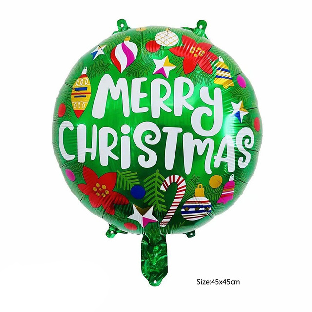 Nowością w sklepie internetowym jest 1 sztuka/partia foliowych balonów ozdobnych na Nowy Rok 18 cali - Wesołych Świąt z Elkiem, Bałwanem, Drzewem i Skarpetkami - Wianko - 4