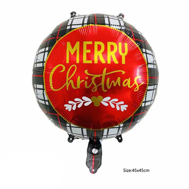 Nowością w sklepie internetowym jest 1 sztuka/partia foliowych balonów ozdobnych na Nowy Rok 18 cali - Wesołych Świąt z Elkiem, Bałwanem, Drzewem i Skarpetkami - Wianko - 5