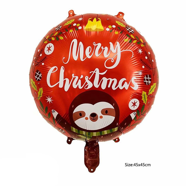 Nowością w sklepie internetowym jest 1 sztuka/partia foliowych balonów ozdobnych na Nowy Rok 18 cali - Wesołych Świąt z Elkiem, Bałwanem, Drzewem i Skarpetkami - Wianko - 3