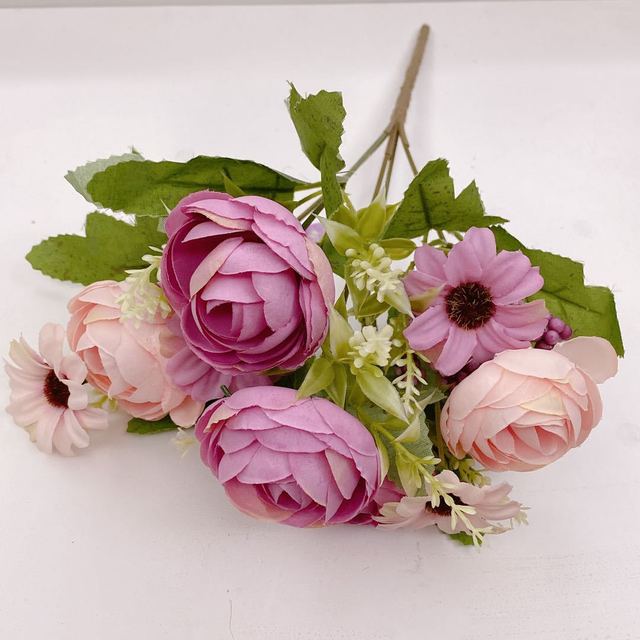 Sztuczna róża jedwabna w kolorze różowym, 30cm - idealna dekoracja salonu, bukietów ślubnych i wnętrz - Wianko - 5
