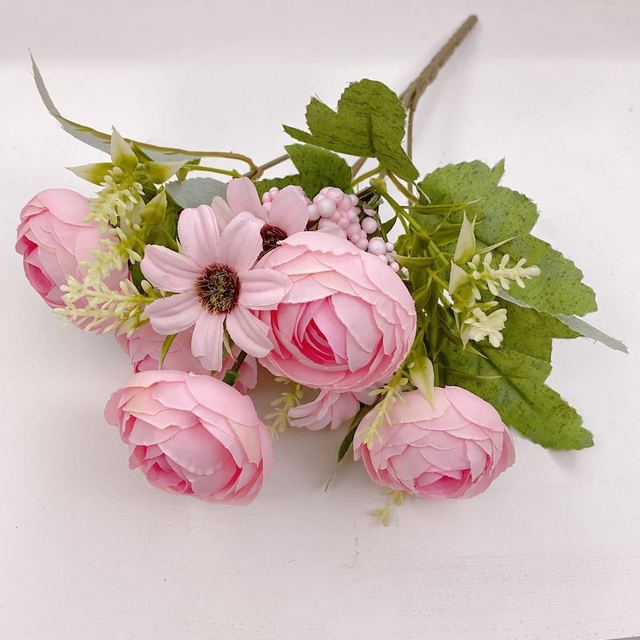 Sztuczna róża jedwabna w kolorze różowym, 30cm - idealna dekoracja salonu, bukietów ślubnych i wnętrz - Wianko - 7