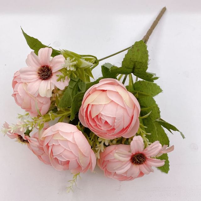Sztuczna róża jedwabna w kolorze różowym, 30cm - idealna dekoracja salonu, bukietów ślubnych i wnętrz - Wianko - 6
