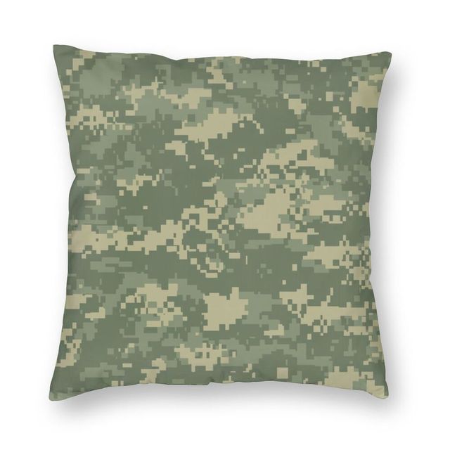 Poduszka dekoracyjna kwadratowa w kamuflażu wojskowym 3D, dwustronnie drukowana (Vibrant Pixel Camo) - Wianko - 1
