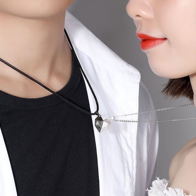 Bransoletka i naszyjnik magnetyczne serce z kamienia - dla pary miłośników, idealne dla kobiet i mężczyzn - Wianko - 7