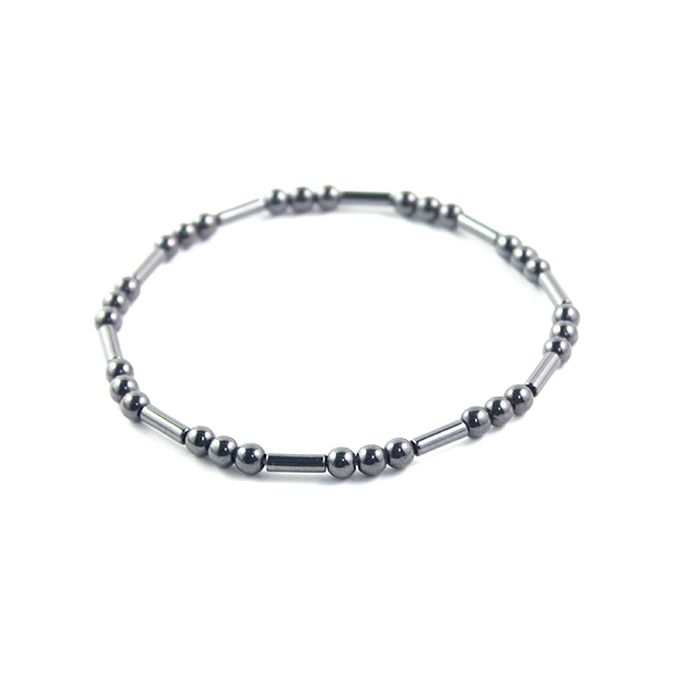 Czarny hematytowy łancuszek na kostkę z magnesem - ręcznie robiona biżuteria dla kobiet - Wianko - 4
