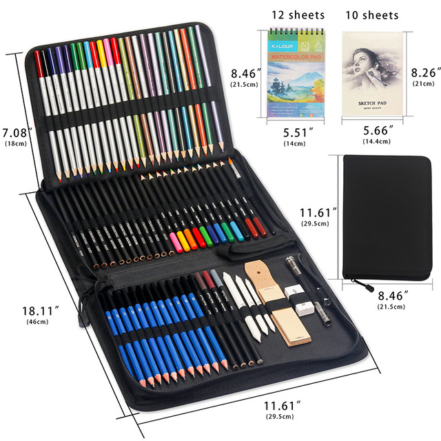 74-sztukowy zestaw kredki Art ołówek węglowy do szkicowania, dla artystów, malarzy i uczniów malarstwa, doskonały do rysowania - Wianko - 6