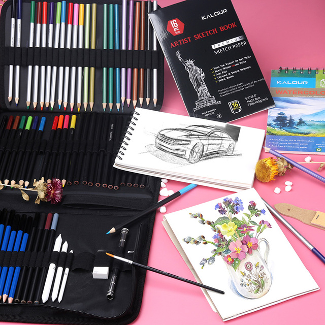 74-sztukowy zestaw kredki Art ołówek węglowy do szkicowania, dla artystów, malarzy i uczniów malarstwa, doskonały do rysowania - Wianko - 2