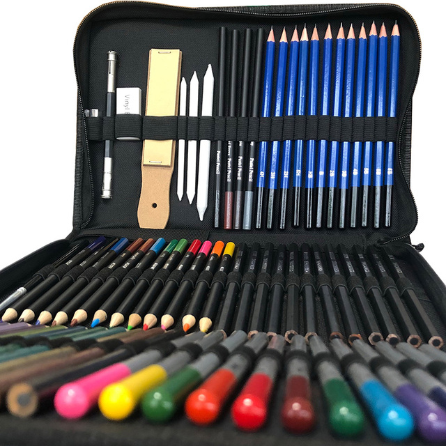 74-sztukowy zestaw kredki Art ołówek węglowy do szkicowania, dla artystów, malarzy i uczniów malarstwa, doskonały do rysowania - Wianko - 8