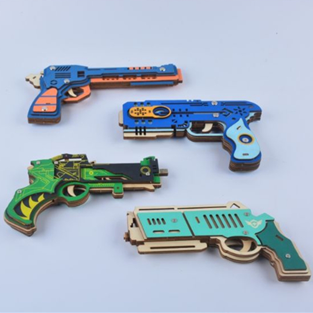 Drewniany zestaw 3D puzzle do składania Woodcraft - modele budynków, zabawki edukacyjne dla dzieci, cięcie laserowe, DIY Craft - Wianko - 38