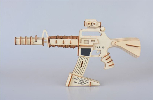Drewniany zestaw 3D puzzle do składania Woodcraft - modele budynków, zabawki edukacyjne dla dzieci, cięcie laserowe, DIY Craft - Wianko - 5