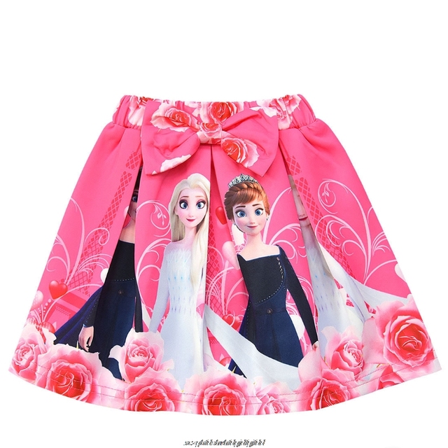 Zestaw odzieżowy dla dziewczynek Disney Frozen - Top z krótkim rękawem, spódnica z nadrukiem kreskówki i torba (4 sztuki) - Wianko - 5