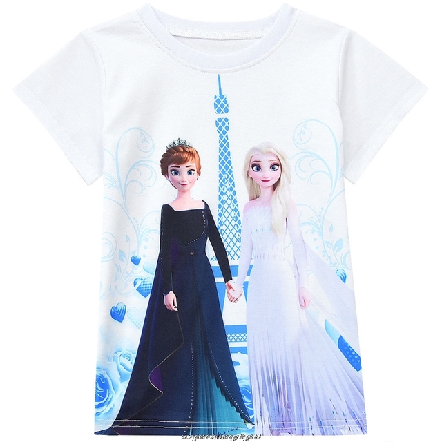 Zestaw odzieżowy dla dziewczynek Disney Frozen - Top z krótkim rękawem, spódnica z nadrukiem kreskówki i torba (4 sztuki) - Wianko - 4