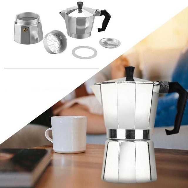 Dzbanek do kawy aluminiowy 3 filiżanki/6 filiżanek/9 filiżanek/12 filiżanek ekspres do kawy, moka/zaparzacz do kawy na kuchnię elektryczną - Wianko - 4