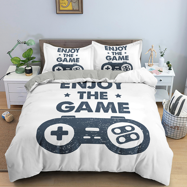 Gamer Zestaw pościeli: Moda Gamepad Queen, nowoczesny rozmiar, dla dzieci, chłopców i dziewczynek, ciepła kołdra z poszewką do dekoracji sypialni - Wianko - 8
