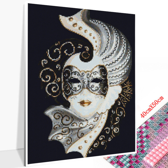 Kwadratowy/Okrągły diamentowy obraz ścieg krzyżykowy Kobieta 5D DIY - zestaw haftu mozaikowego do dekoracji domu - Wianko - 2