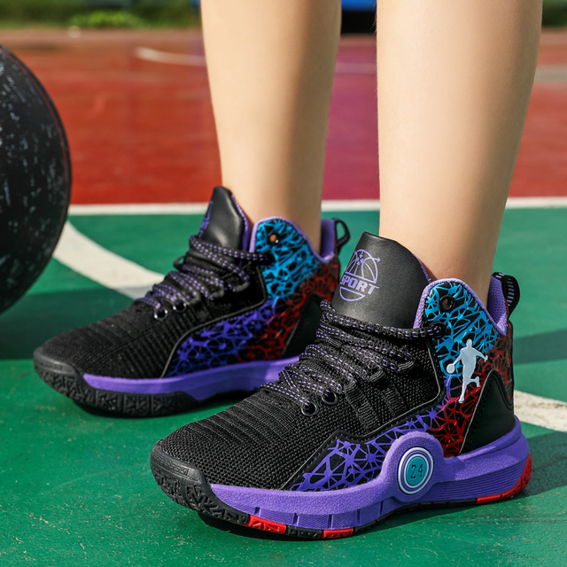 Buty do koszykówki dla dzieci, wysoka jakość, miękka i antypoślizgowa podeszwa - Wianko - 37