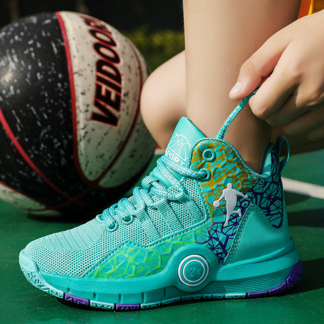Buty do koszykówki dla dzieci, wysoka jakość, miękka i antypoślizgowa podeszwa - Wianko - 21