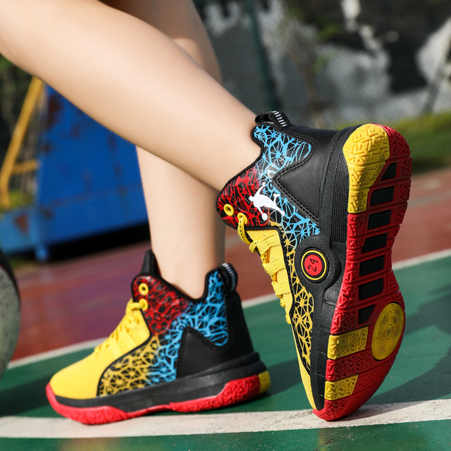 Buty do koszykówki dla dzieci, wysoka jakość, miękka i antypoślizgowa podeszwa - Wianko - 26