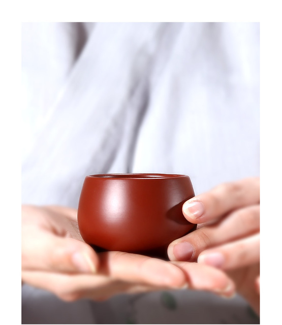 4 sztuki Yixing Retro purpurowej gliny filiżanki do herbaty - ręcznie wykonane butik miseczki, idealne do ceremonii parzenia herbaty - Wianko - 6