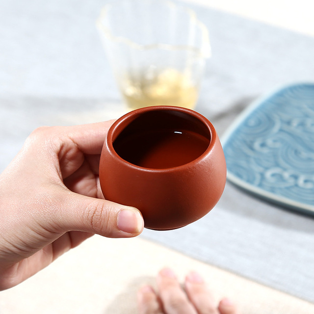 4 sztuki Yixing Retro purpurowej gliny filiżanki do herbaty - ręcznie wykonane butik miseczki, idealne do ceremonii parzenia herbaty - Wianko - 2