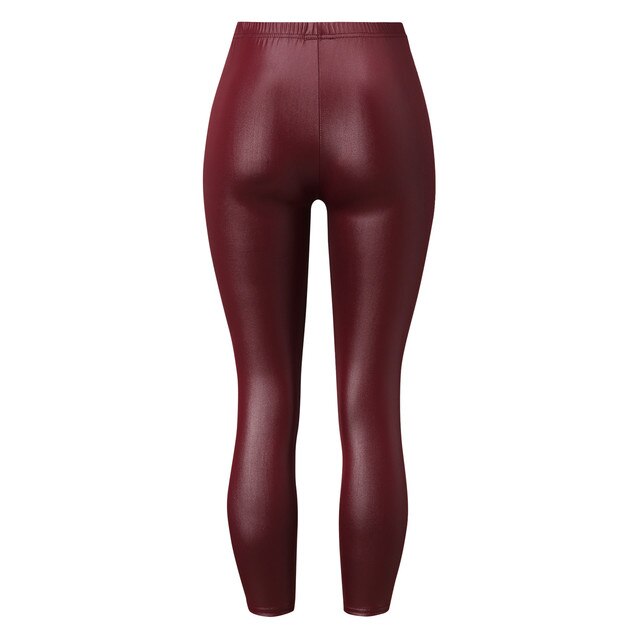 Elastyczne skórzane spodnie legginsy Skinny dla kobiet - casualowy, nowoczesny styl 2021 - Wianko - 19