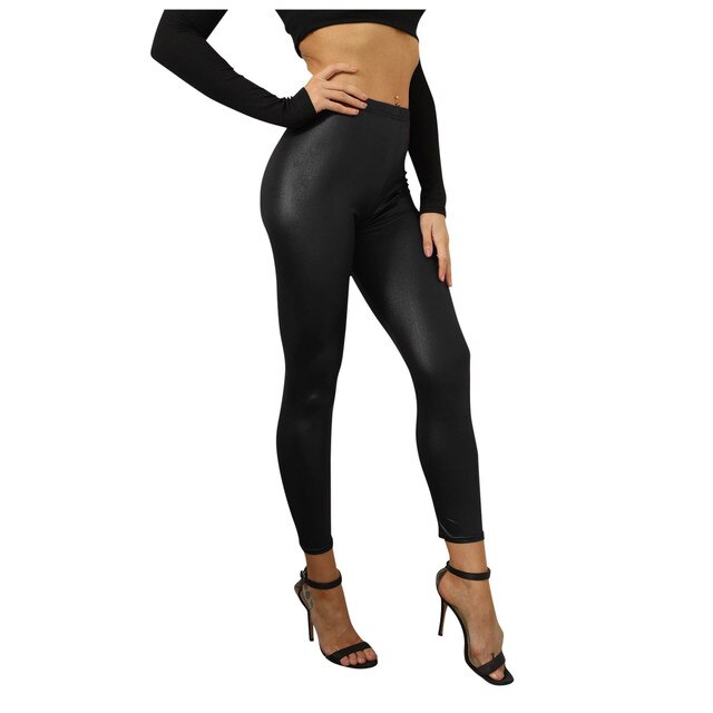 Elastyczne skórzane spodnie legginsy Skinny dla kobiet - casualowy, nowoczesny styl 2021 - Wianko - 2