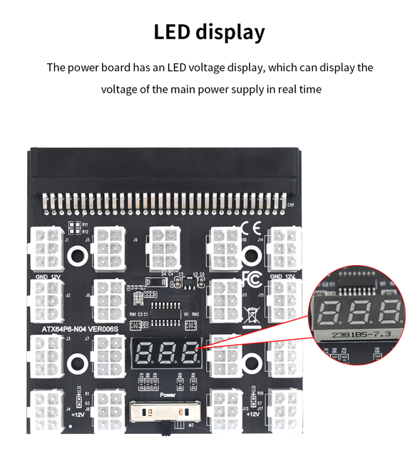 TISHRIC 2021 - Tabliczka zaciskowa do PSU HP 750W/1200W GPU z konwerterem 6Pin do 8Pin dla karty graficznej do miningu BTC - Wianko - 4