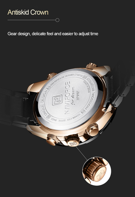 Męski zegarek NAVIFORCE ze stali nierdzewnej, wodoodporny, analogowy i cyfrowy z kalendarzem - Wianko - 12
