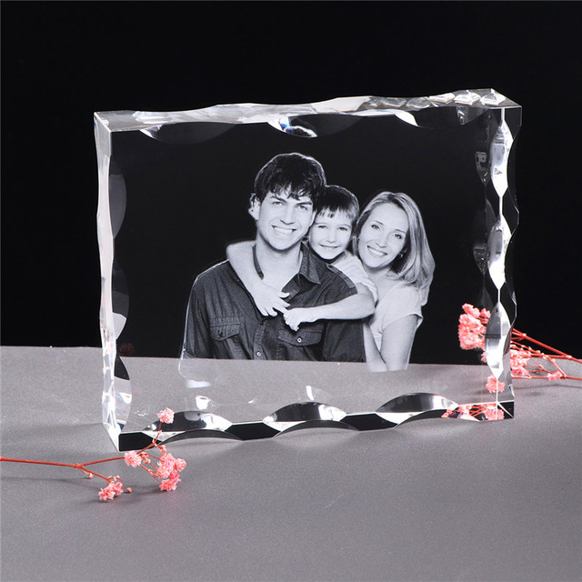 Niestandardowa kryształowa ramka na zdjęcia - personalizowany grawer laserem - album fotograficzny kwadratowy - duży szklany obraz - pamiątka ślubna Xmas prezent - Wianko - 9