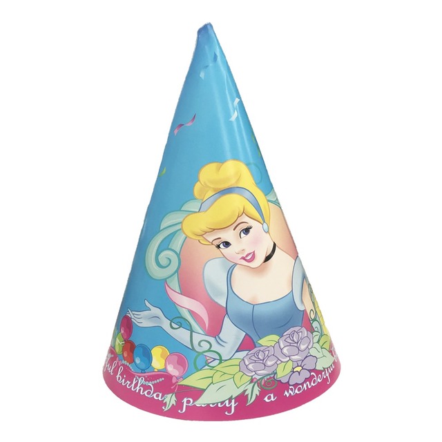 Dekoracja jednorazowa na urodziny, wesele - Kopciuszek Disney dla dziewczynek - Kartonowy rysunek - Księżniczki Disney - Naczynia stołowe - Wianko - 8