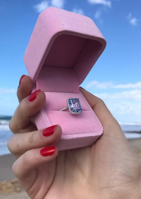 Luksusowy pierścionek obrączkowy z dużym kwadratowym kamieniem CZ - biżuteria damska na imprezę i zaręczyny - Wianko - 11