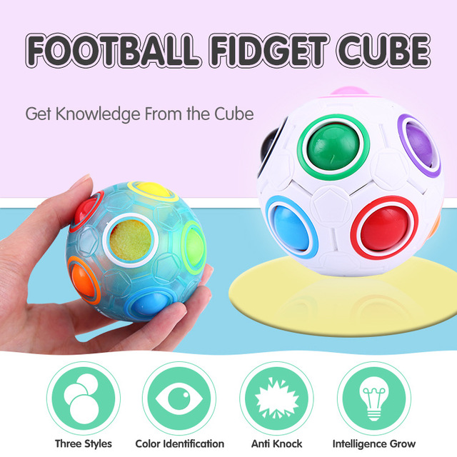 Magiczna tęczowa piłka sferyczna układanka kreatywna dla dzieci i dorosłych - edukacyjna zabawka do poznawania kolorów i redukcji stresu, wymaga użycia palec - Wianko - 1
