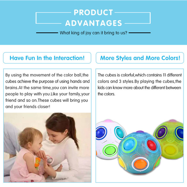 Magiczna tęczowa piłka sferyczna układanka kreatywna dla dzieci i dorosłych - edukacyjna zabawka do poznawania kolorów i redukcji stresu, wymaga użycia palec - Wianko - 2