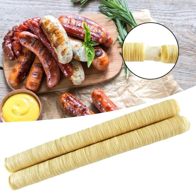 Naturalna obudowa kolagenu 14M x 26MM - Kiełbasa Hot Dog, pieczona i suszona kiełbasa - kolagenowa obudowa kuchenna - Wianko - 7