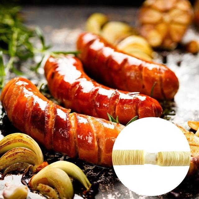 Naturalna obudowa kolagenu 14M x 26MM - Kiełbasa Hot Dog, pieczona i suszona kiełbasa - kolagenowa obudowa kuchenna - Wianko - 3