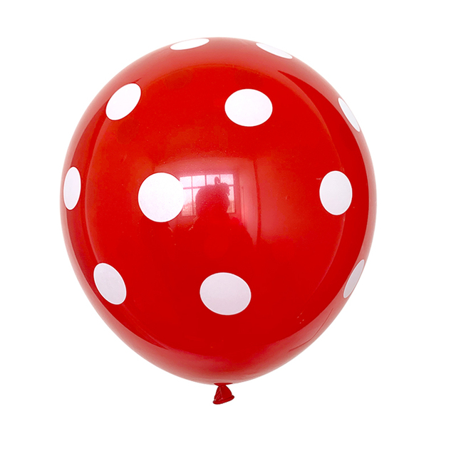 20 sztuk czarno-czerwonych-białych lateksowych balonów Polka dot punkt fali - dekoracja na urodziny, wesele - Wianko - 1