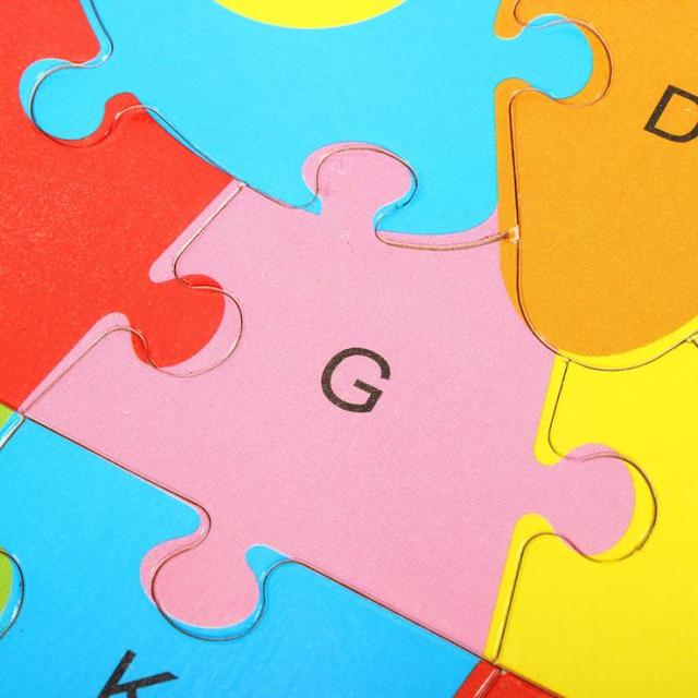 Drewniane puzzlowe gry z nauką angielskiego ABC dla dzieci - wczesna edukacja - Wianko - 12