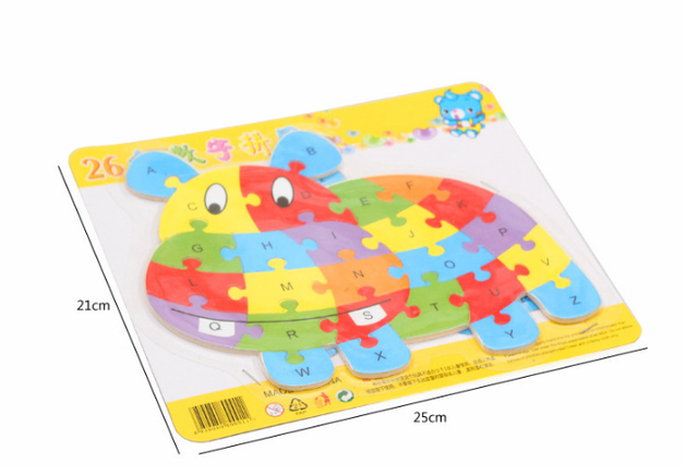 Drewniane puzzlowe gry z nauką angielskiego ABC dla dzieci - wczesna edukacja - Wianko - 20