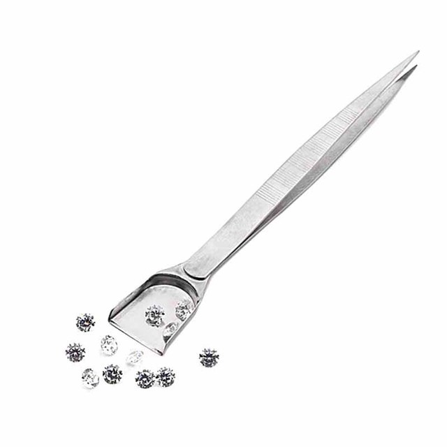 Pincety diamentowe z łopatkami do klejnotów 16cm - biżuteryjne narzędzia jubilerskie - Wianko - 1