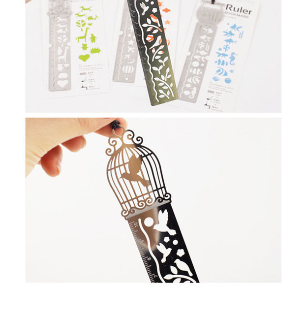 Śliczną ultra-cienką metalową linijkę z wytłoczonym wzorem w postaci kreatywnej, koreańskiej wróżki z kolekcji opowieści i zakładek dla studentów - Wianko - 6