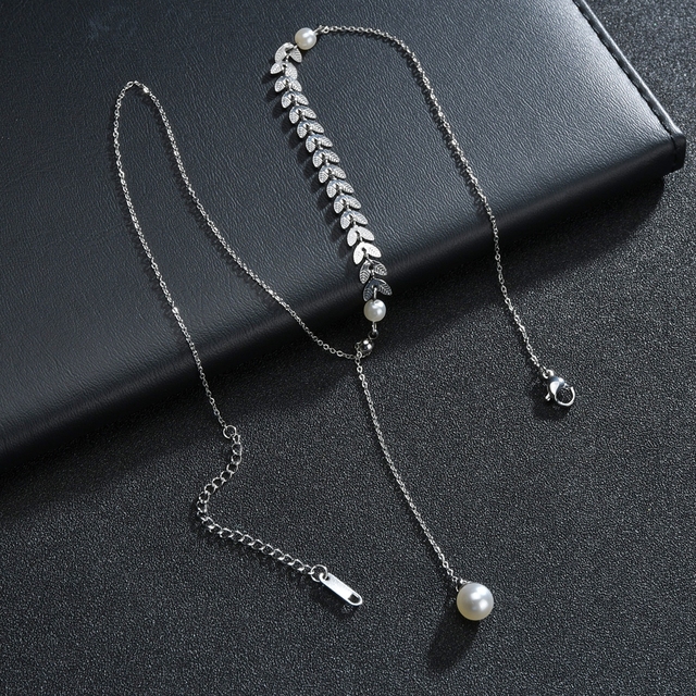 Naszyjnik z perełkami ze stali nierdzewnej Goxijite dla kobiet w kształcie litery Y - Wianko - 5