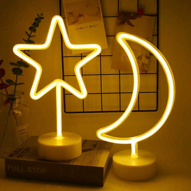 Lampa dekoracyjna LED USB Flamingo jednorożec gwiazda księżyc kaktus - Wianko - 16