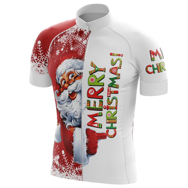 Świąteczna koszulka rowerowa z nadrukiem świętego Mikołaja, krótki rękaw, lekka i letnia, HIRBGOD 2020, TYZ349-01 - Wianko - 6